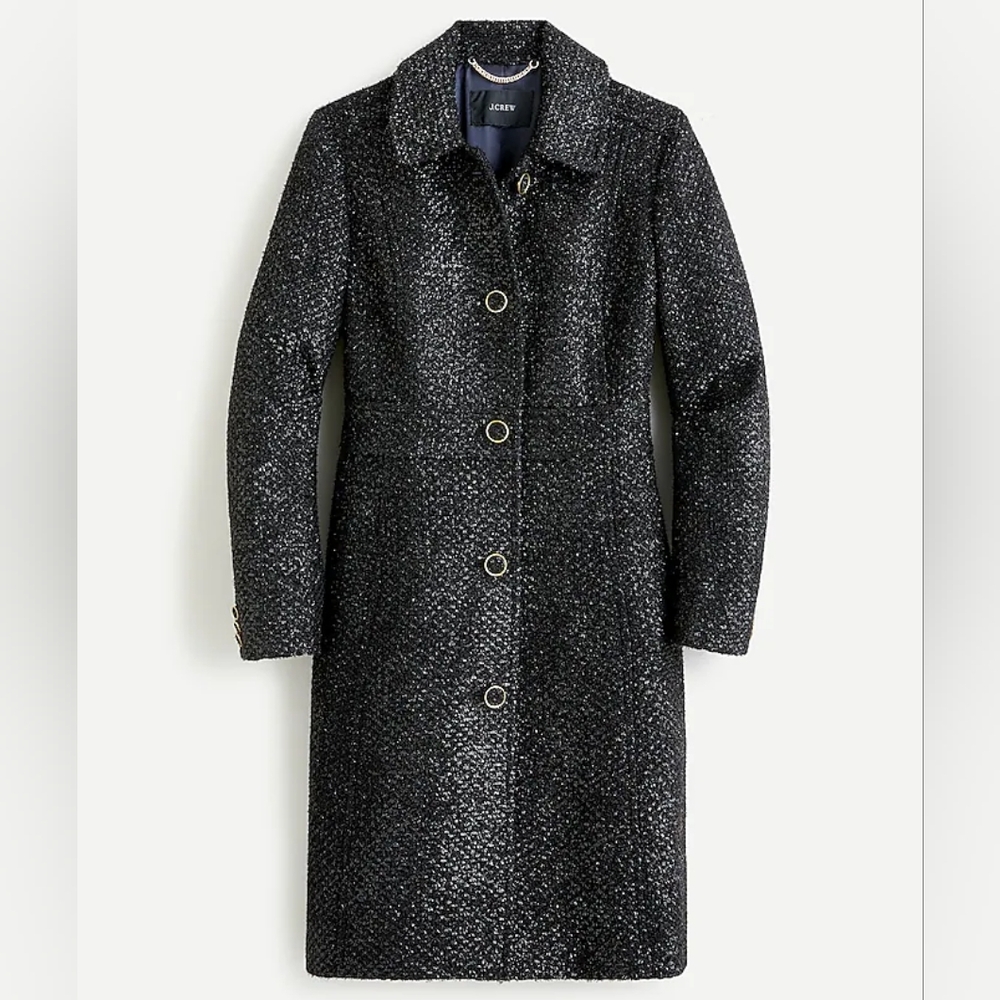 NWT J. Crew Lady Day Coat in Shimmer Tweed - Picture 2 of 8